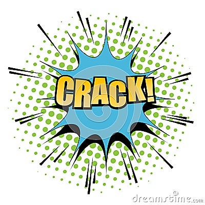 Comic Crack word background Vector Illustration