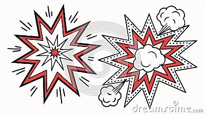 Comic explosion effect illustration, action burst, dynamic impact, graphic element vector design Generative AI Vector Illustration