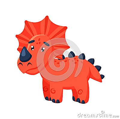 Comic friendly dinosaur isolated on white background Vector Illustration