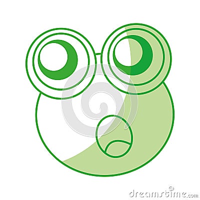 Comic frog character icon Vector Illustration