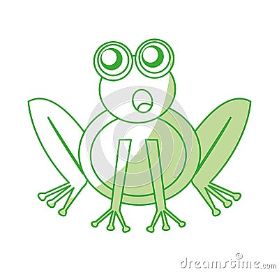 Comic frog character icon Vector Illustration