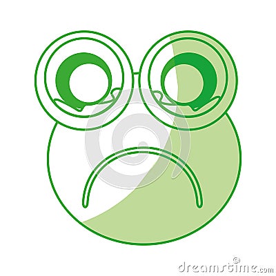 Comic frog character icon Vector Illustration