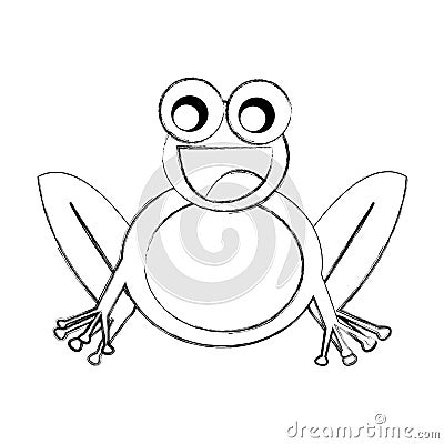 Comic frog character icon Vector Illustration