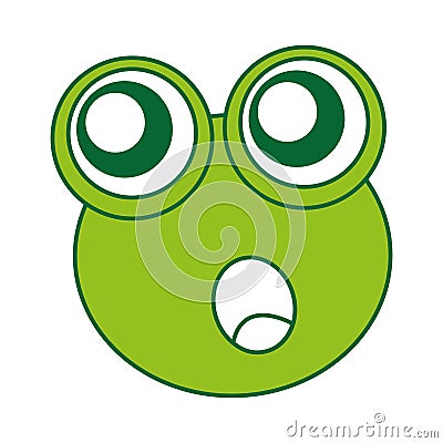 Comic frog character icon Vector Illustration