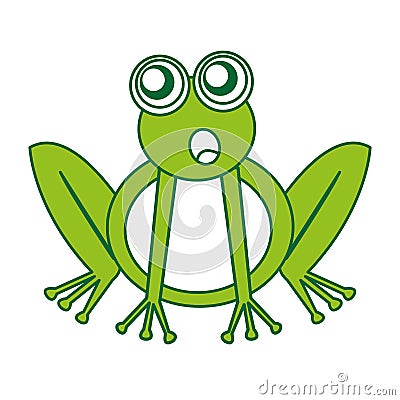 Comic frog character icon Vector Illustration