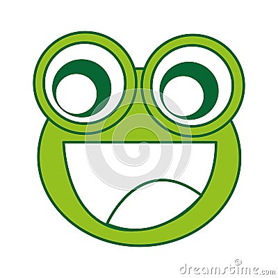 Comic frog character icon Vector Illustration