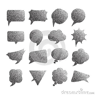 Comic halftone dotted speech bubbles and comic strip on white background vector illustration Vector Illustration