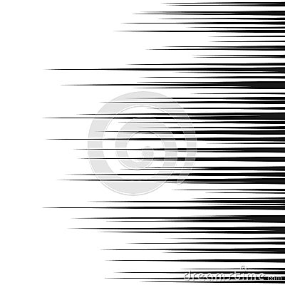 Comic horizontal speed lines background. Manga speed frame. Cartoon motion background. Superhero action. Vector illustration Vector Illustration