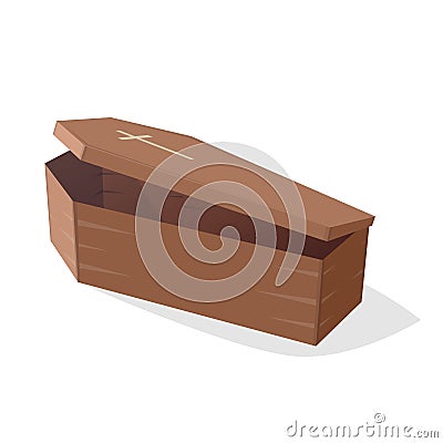 Comic illustration of a coffin Vector Illustration