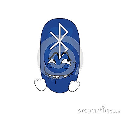 Comic internet meme illustration of bluetooth symbol Cartoon Illustration