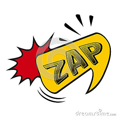 Comic lettering ZAP on white background - Vector Vector Illustration