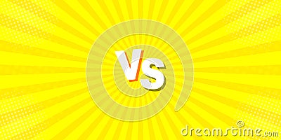 Comic pop art background is the speed of the line of halftone points with high quality to yellow color. VS image, confrontation, Vector Illustration