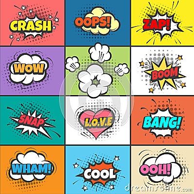 Comic pow bubbles Vector Illustration