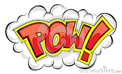 Comic pow vintage style Vector Illustration