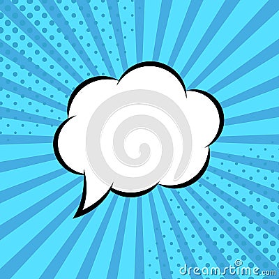 Comic rays with speech bubbles. Comic superhero bubble. Comics page layout. Rays, radial, halftone. Vector illustration Vector Illustration