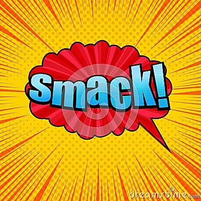 Comic Smack wording template Vector Illustration