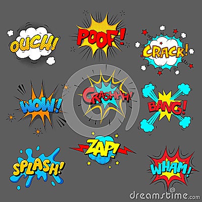 Comic sound effect set Vector Illustration