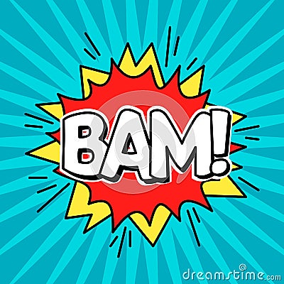 Comic Speach Bubble Effect Bam. Vector Vector Illustration