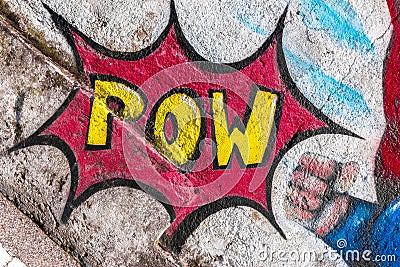 Cartoon Pop Art POW Editorial Stock Photo