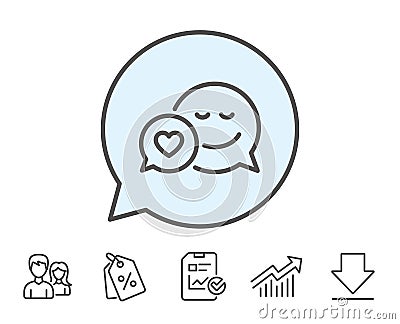 Comic speech bubble with Smile line icon. Vector Illustration