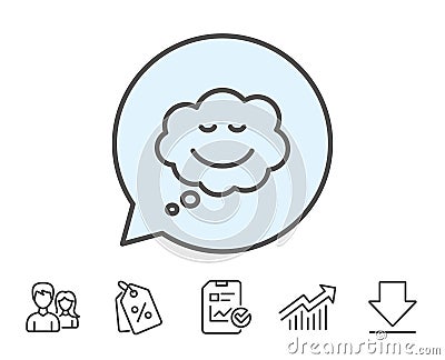 Comic speech bubble with Smile line icon. Vector Illustration