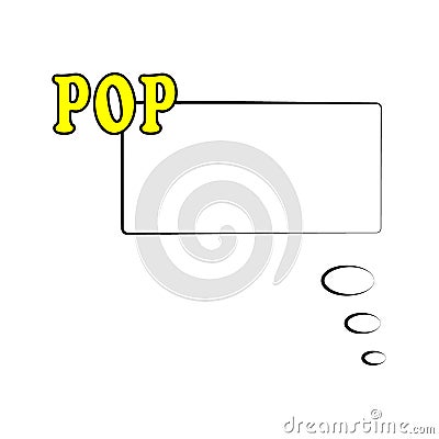 illustration. Frame template in comic pop art style isolated on white background. Comic bubble speech with text POP Stock Photo