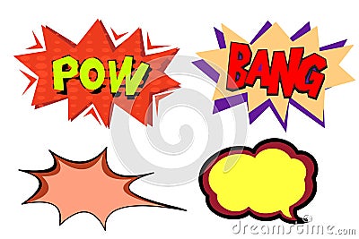 Comic speech - bubbles collection on white background. Illustration design Stock Photo