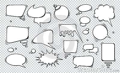 Comic speech bubbles. Set of speech bubbles. Empty Dialog Clouds. Illustration for Comics Book, Social Media Banners, Vector Illustration