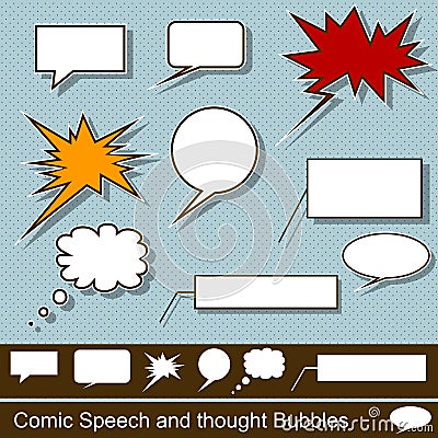 Comic speech and thought bubbles Vector Illustration