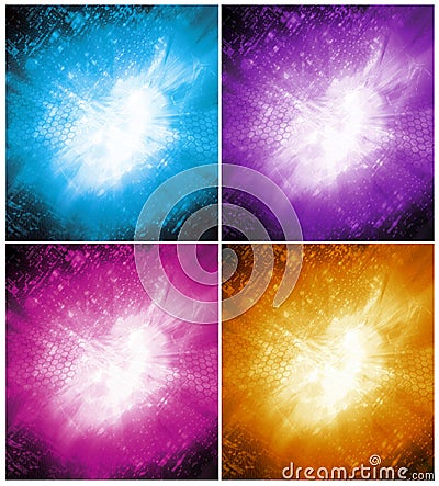 Comic Superhero Starburst Hi-Tech Backgrounds Stock Photo