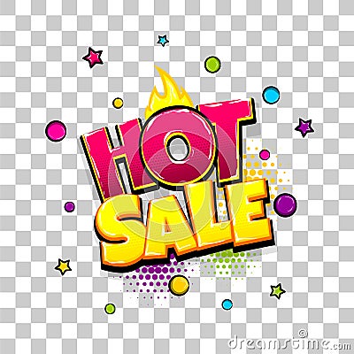 Comic text advertise glosssy sale 3d Vector Illustration