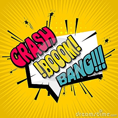 Comic text background crash boom bang Vector Illustration