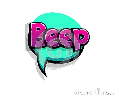 Comic text bleep beep logo sound effects Cartoon Illustration