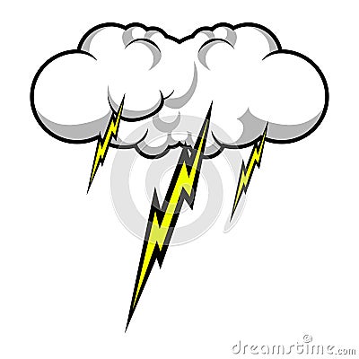 Comic thunder storm Vector Illustration