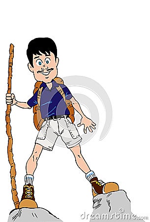 Comic Tour Guide with Stock Cartoon Illustration