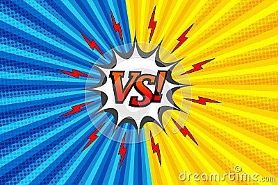 Comic versus colorful fight background Vector Illustration