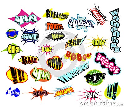 Comic Word Expressions Vector Illustration