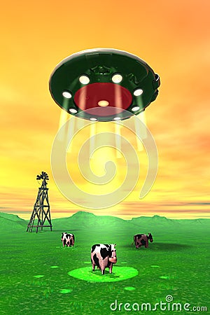 Comical Cow Abduction 4 Stock Photography - Image: 16689402