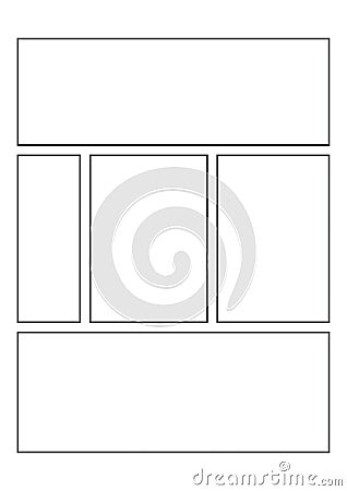 Comics blank layout template background Vector Illustration