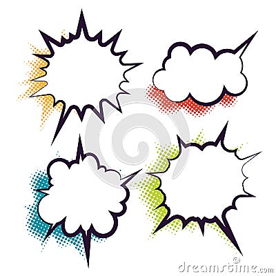 Comics book dialog empty cloud Vector Illustration