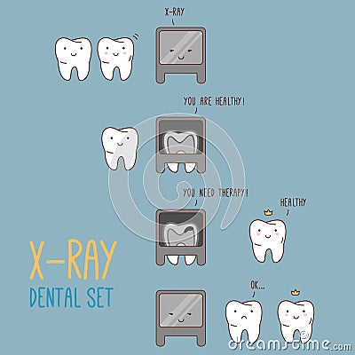 Comics about dental X-ray. Vector illustration for Vector Illustration