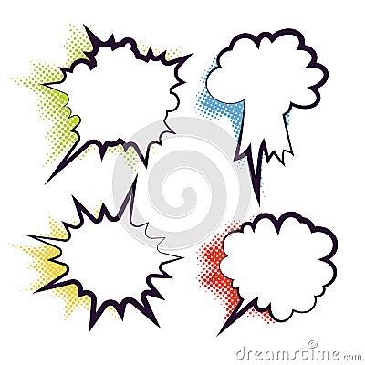 Comics dialog empty cloud, bubble Vector Illustration