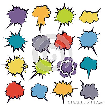 Comics dialog empty cloud, bubble set Vector Illustration