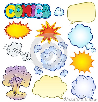 Comics elements collection 1 Vector Illustration