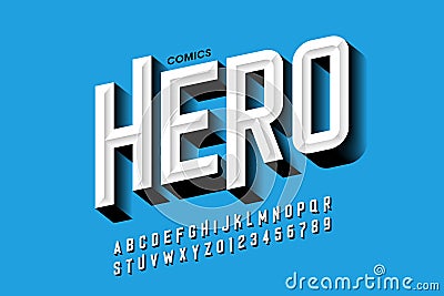 Comics hero style font Vector Illustration