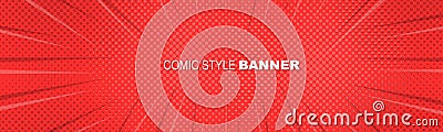 Comics Rays Pop Art Banner Background Vector Illustration