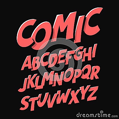 Comics style font Vector Illustration