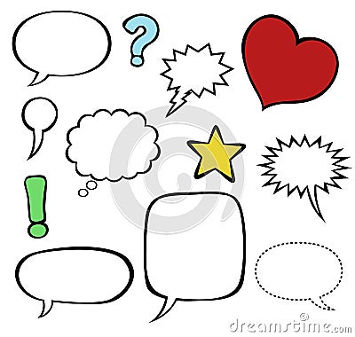 Comics-style speech bubbles / balloons Stock Photo