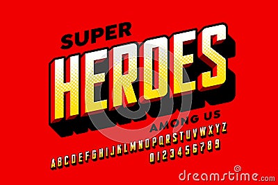 Comics super hero style font Vector Illustration