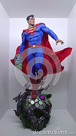 Comics superhero, fantastic super humans universe - Marvel and DC - Superman the man of steel Editorial Stock Photo